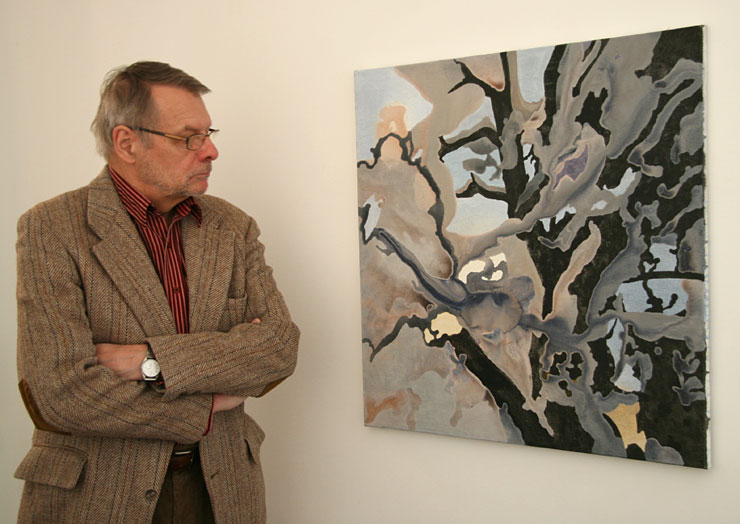Kjell Anderson med målningen Quercus 2011.