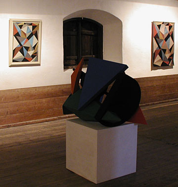 Prints in limited editions, tapestry and a sculpture in wood made by C Gran Karlsson.