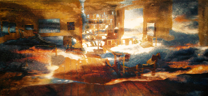 Bo Larssons m&aring;lning Himmelska rum II.