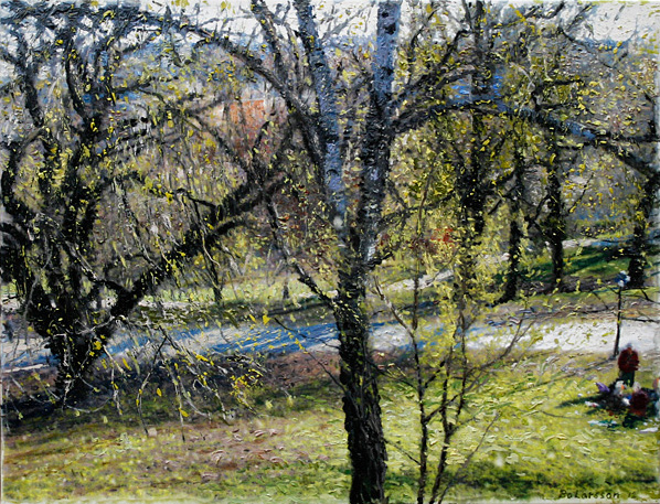 Bo Larssons m&aring;lning i blandteknik - V&aring;r i Vitan.