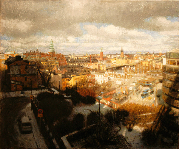 Bo Larssons m&aring;lning Klevgr&auml;nd, v&aring;rvinter II.