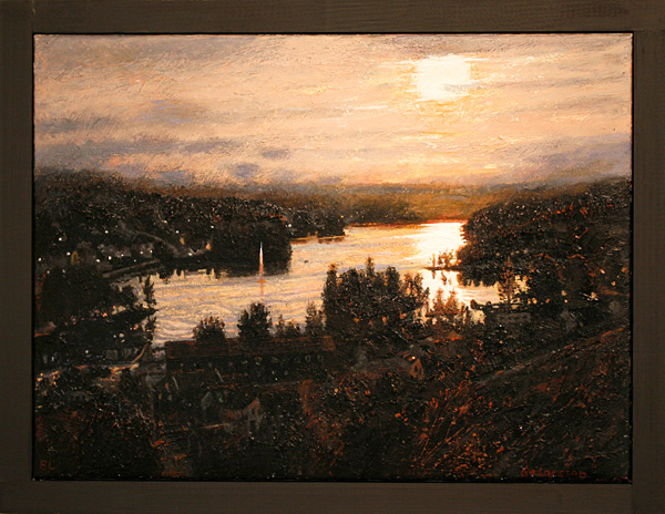 Bo Larssons m&aring;lning Solnedg&aring;ng i Dalsland.