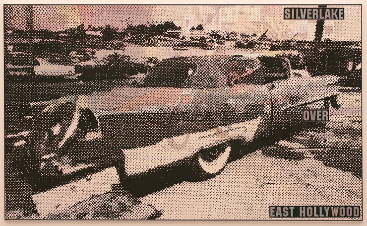Målning Silverlake over East Hollywood av John E Franzén.