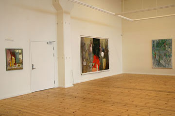 Ulf Gripenholms målningar på Eskilstuna konstmuseum - vänster vägg.