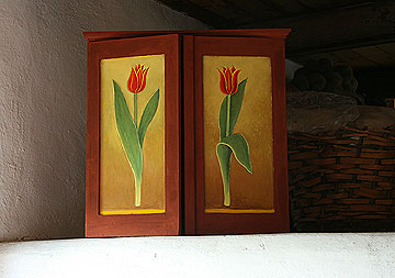 Maria Hillfons cupboard with motifs of tulips.