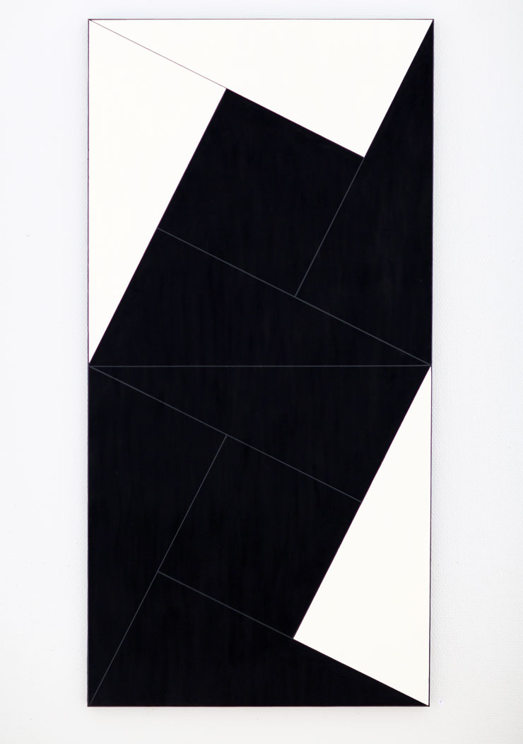 Målningen Pythagoras i svart och vitt av Cajsa Holmstrand.