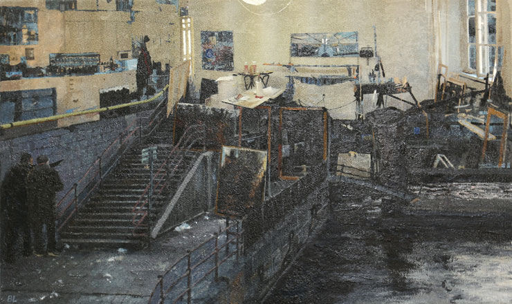 M&aring;lningen Atelj&eacute;n/Slussen av Bo Larsson.