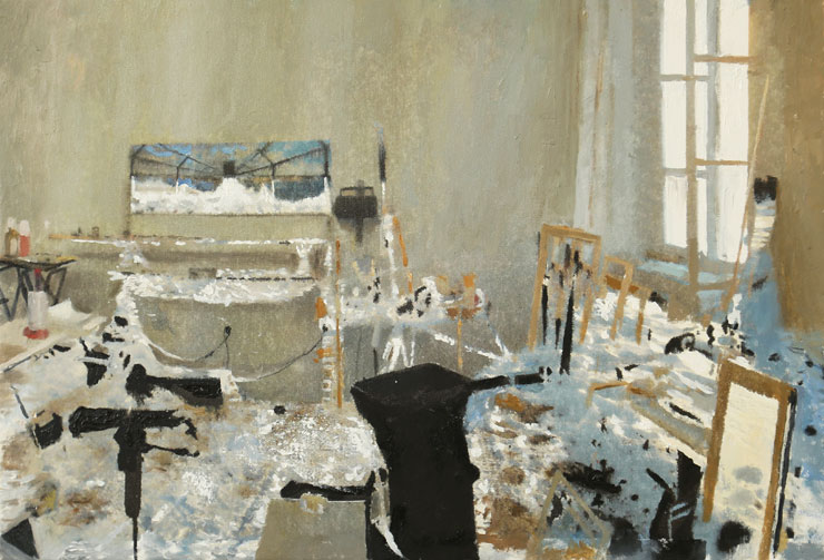 M&aring;lningen Atelj&eacute;n/Erstavik I av Bo Larsson.