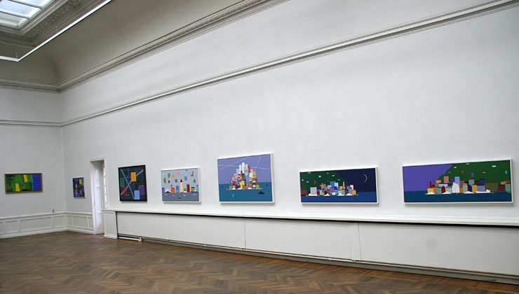 Vägg 3 i Konstnärshusets stora sal - KG Nilsons utställning.
