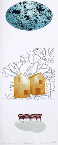 Fp-gravyr/Serigrafi Framför blad av Catharina Warme Hellström