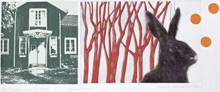 Fp-gravyr/Serigrafi/Akryl Sommarminnen av Catharina Warme Hellström.