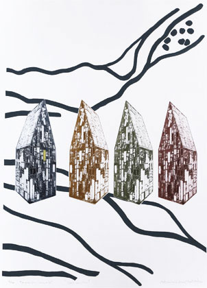 Fp-gravyr/Serigrafi Stad av glas.