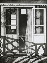 Curtain - Etching by Mikael Wahrby.