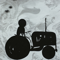 Tractor - Painting (indian ink) by Dan Wirén.